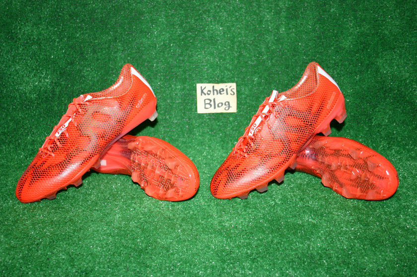 adidas サッカー　スパイク レザー　赤　アディゼロf50 26㎝　HG adidas アディダス アディゼロ F50 ジャパン TRX HG LEA(蛍光