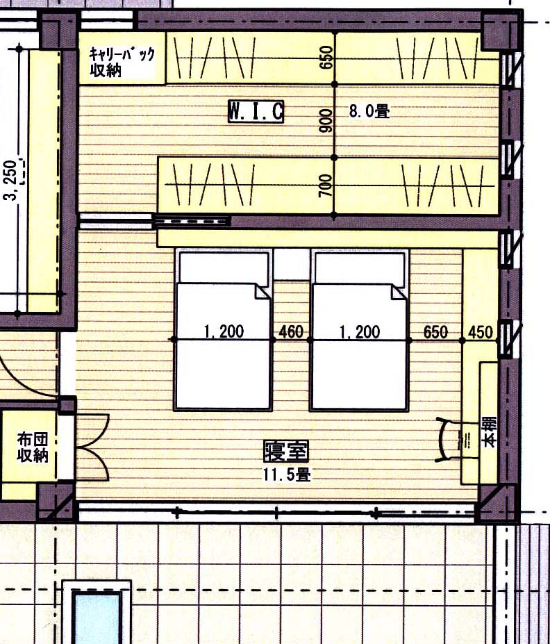 主寝室とwicについて Kakuoと建てるビルトインガレージのある家