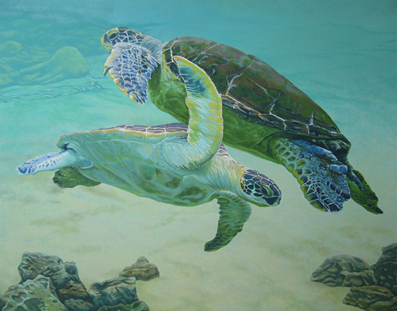 作品紹介] 「邂逅」アクリル画・F50号 千葉県展(2007) : こいふみの