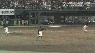 菊池グラブトス4GIF