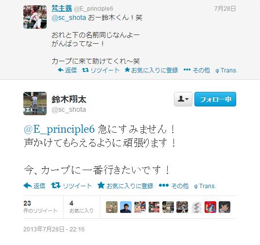 聖隷・鈴木翔太君Twitter