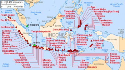 インドネシア火山地図