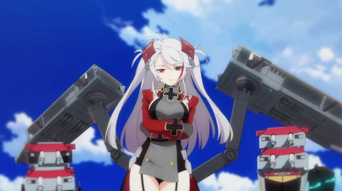 アズールレーン_第2話【激戦】鼓動の波、鋼鉄の翼_プリンツ・オイゲン登場