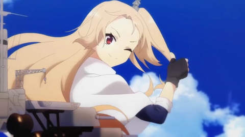 アズールレーン_第2話【激戦】鼓動の波、鋼鉄の翼_ナイスポーズのクリーブランド