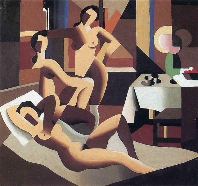 1923 Three nudes in an interior