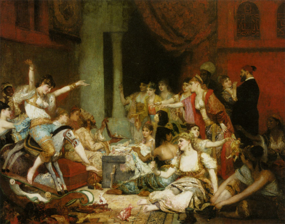 コルモン・フェルナン、後宮の嫉妬、希少な画集より、新品高級額装付 コルモン・フェルナン、後宮の嫉妬、希少な画集より、新品高級額装付