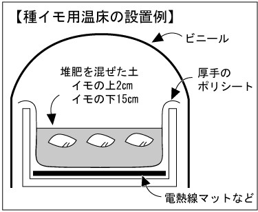 種イモ用温床の設置例