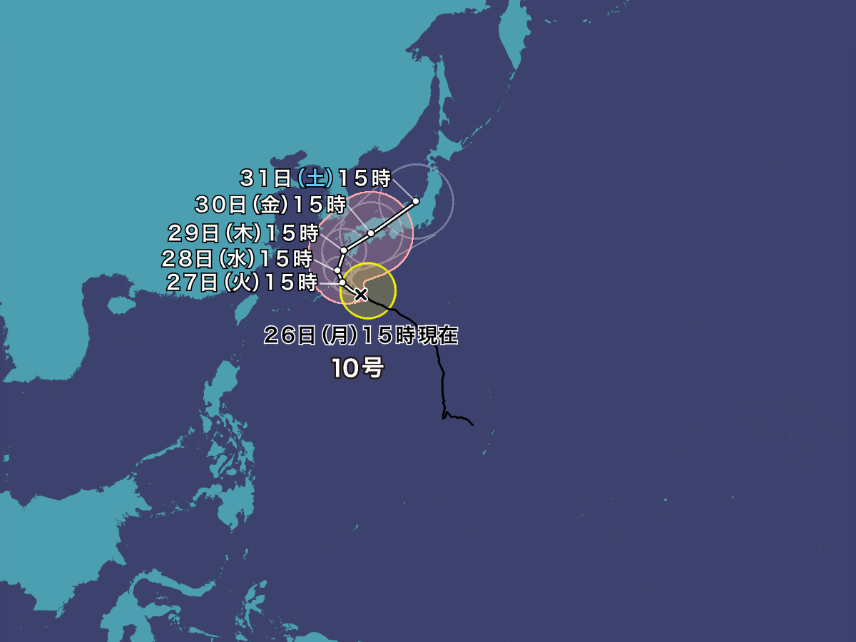 台風10号が九州に最接近、29日には上陸の可能性も : ニュースチャンネル
