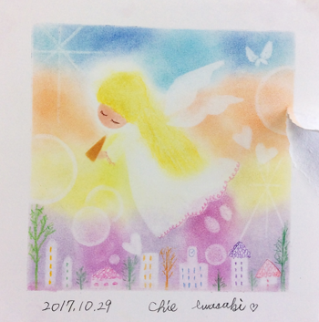 台風が迫る中、ゆるカワ天使を描く会、無事終了しました : KOKOKARA*LABO