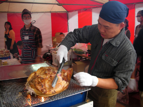 おはら祭り前夜祭黒豚焼き1
