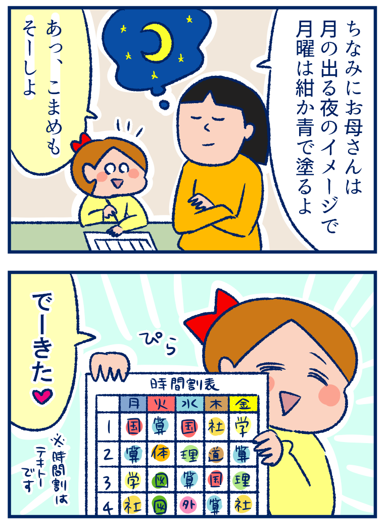 娘の塗った 曜日カラー で先入観に気づく 双子を授かっちゃいましたヨ Powered By ライブドアブログ