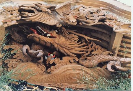 超値下げ】だんじり 彫り物 本物 小松良と龍 【公式通販】
