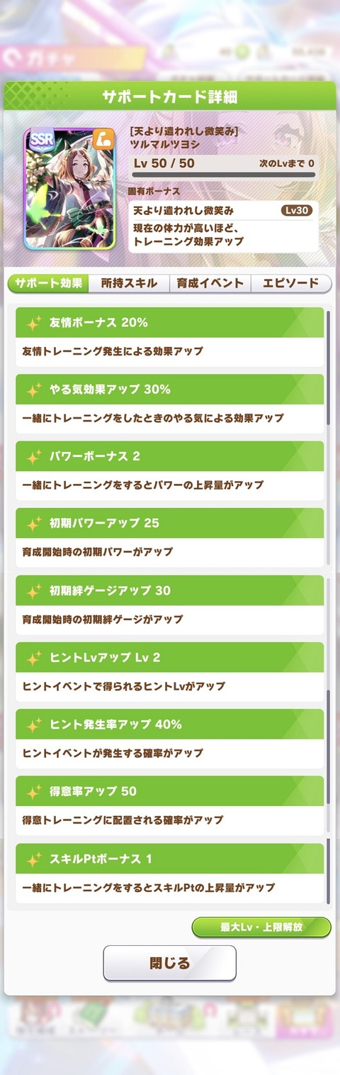 ウマ娘 サポート SSRツルマルツヨシ 2