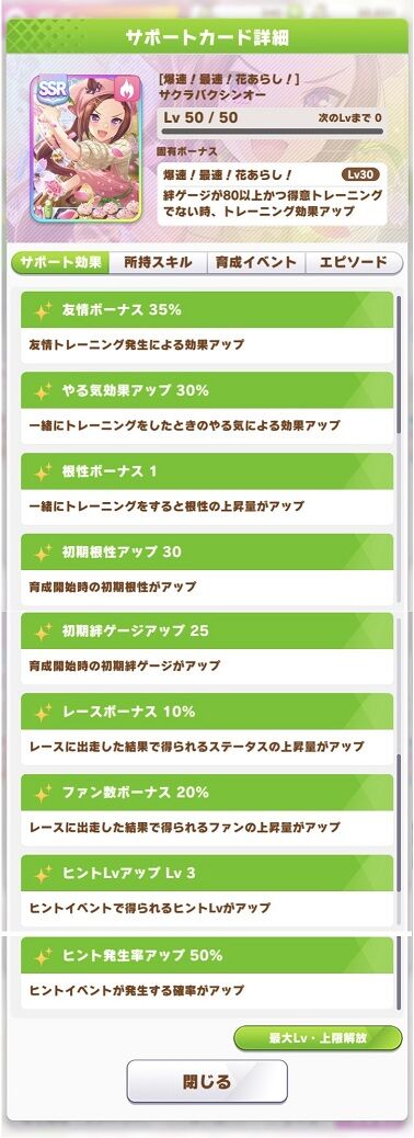ウマ娘 サポート バレンタインサクラバクシンオー 2