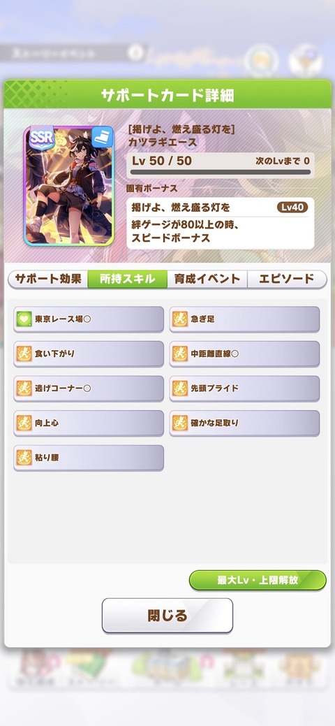 ウマ娘 サポート SSRカツラギエース 3