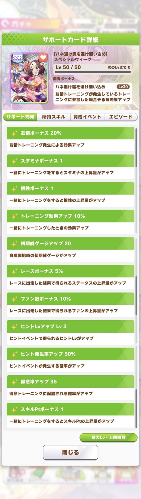 ウマ娘 サポート SSR正月衣装スペシャルウィーク 2