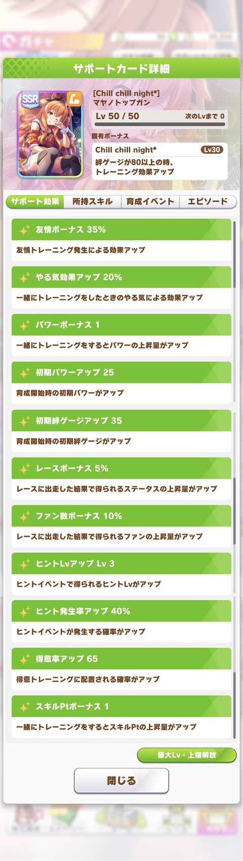 ウマ娘 サポート SSRマヤノトップガン2 2