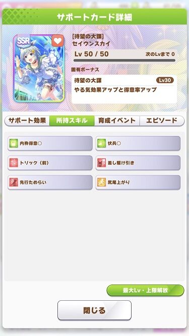 ウマ娘 サポート SSRセイウンスカイ 5