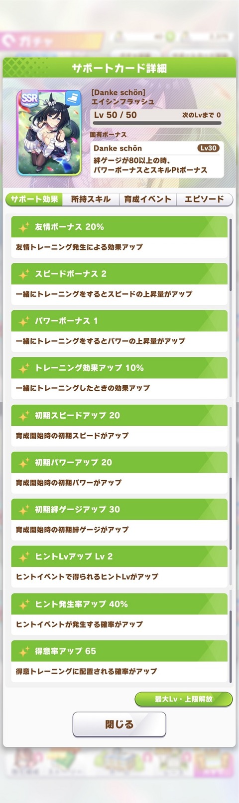 ウマ娘 サポート SSRエイシンフラッシュ 2
