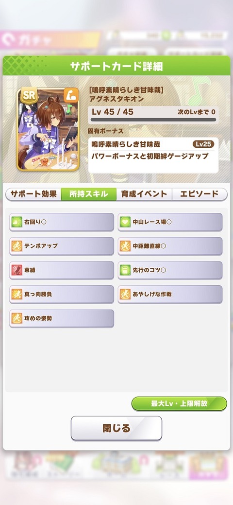 ウマ娘 サポート SR2アグネスタキオン 3