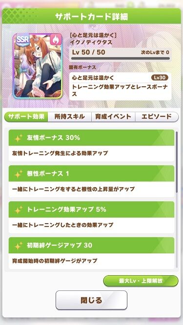 ウマ娘 サポート SSRイクノディクタス 2