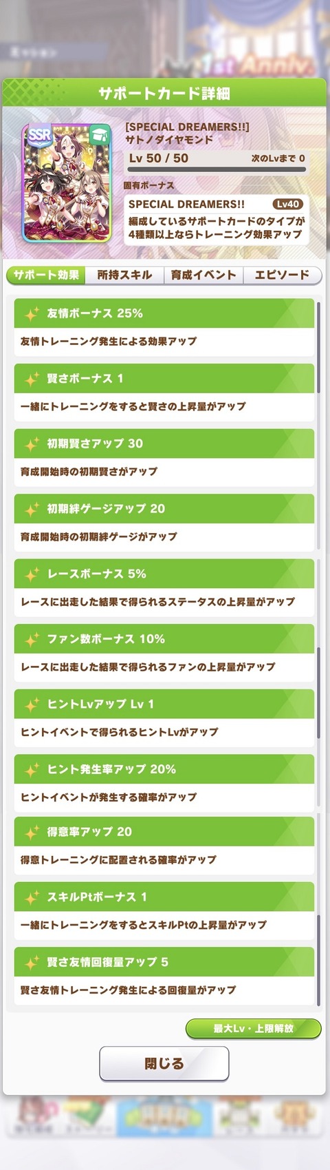 ウマ娘 サポート 新サトノダイヤモンド 2