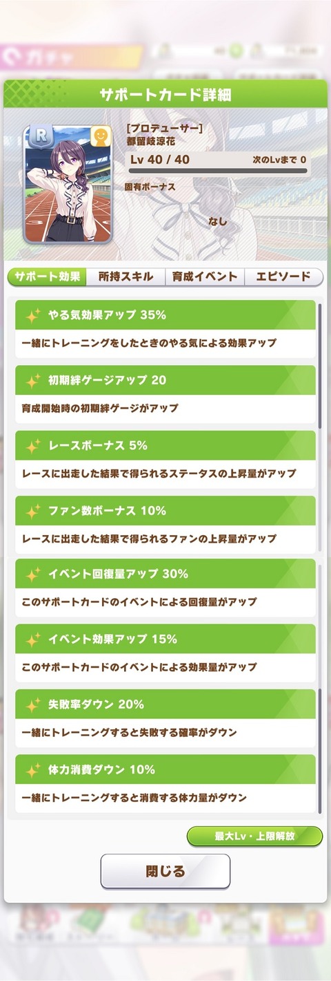 ウマ娘 サポート R都留岐涼花 1