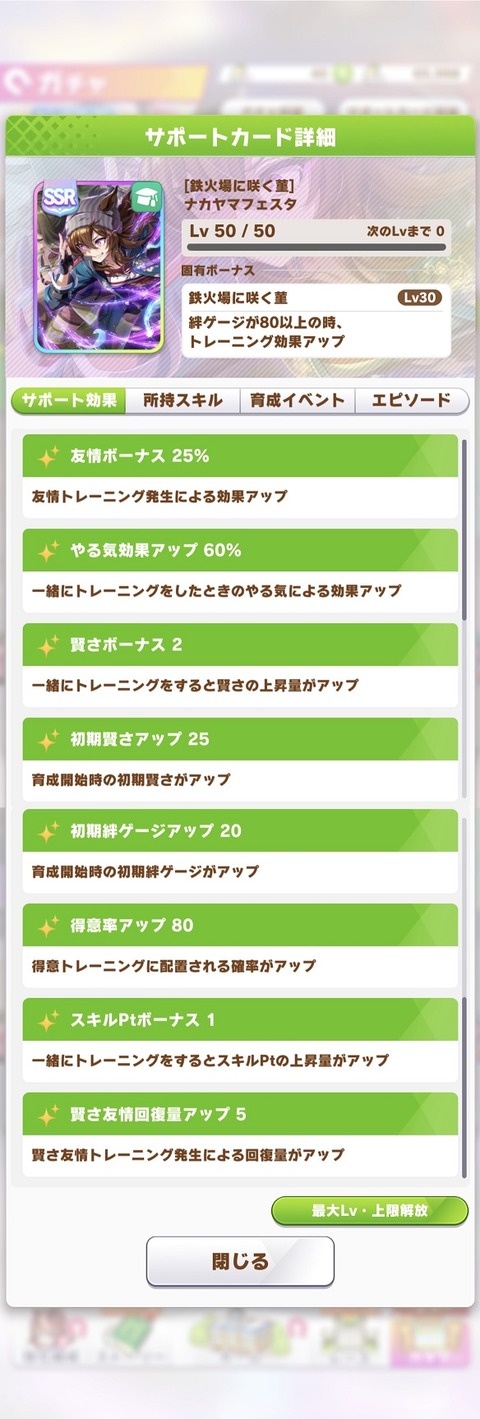 ウマ娘 サポート SSRナカヤマフェスタ2 2