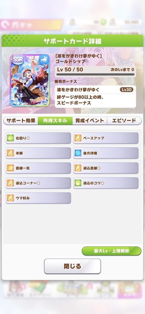 ウマ娘 サポート SSRゴールドシップ2 3