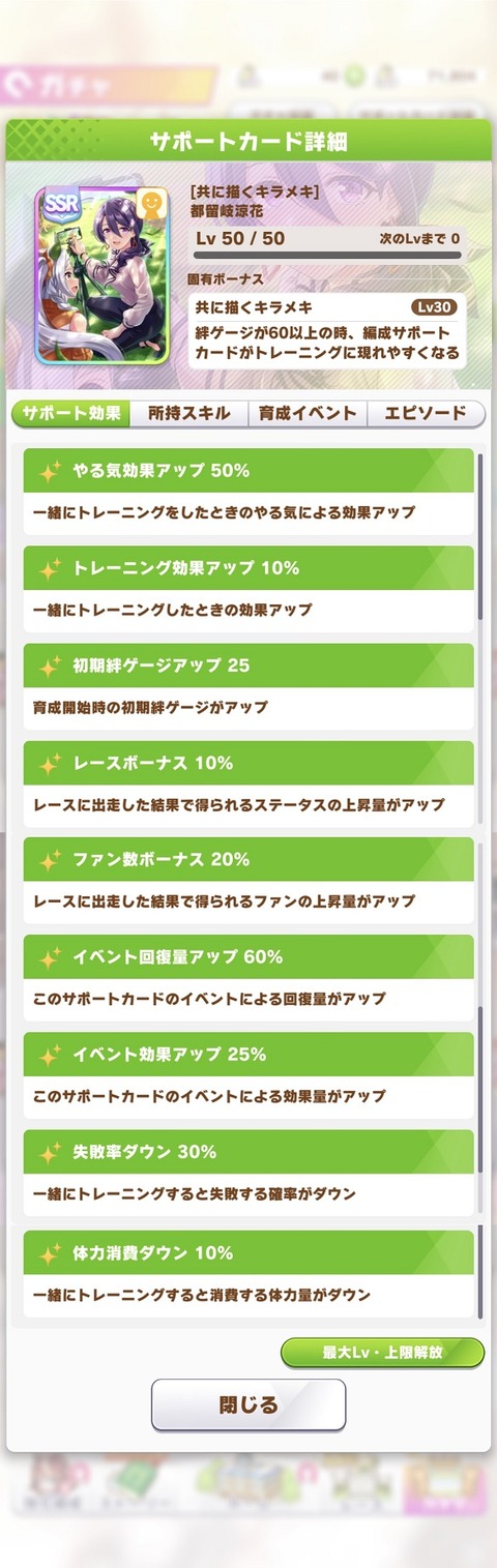ウマ娘 サポート SSR都留岐涼花 2