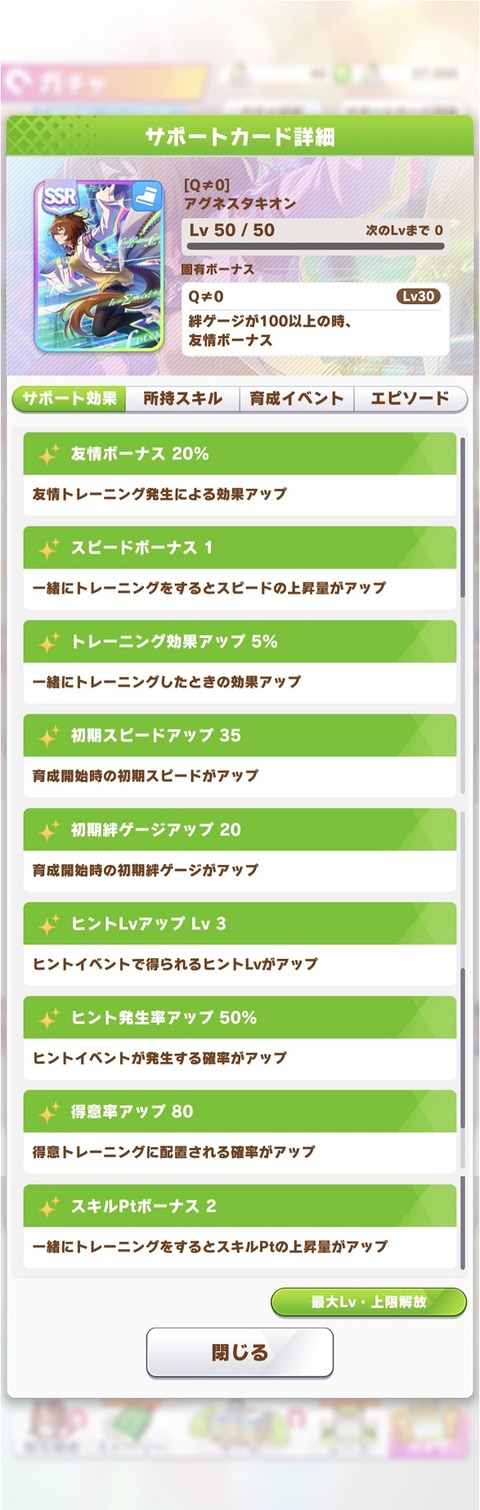 ウマ娘 サポート SSRアグネスタキオン 2