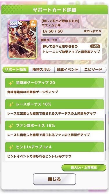 ウマ娘 サポート ヤエノムテキ 3