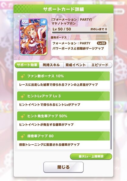ウマ娘 サポート クリスマスマヤノトップガン 4