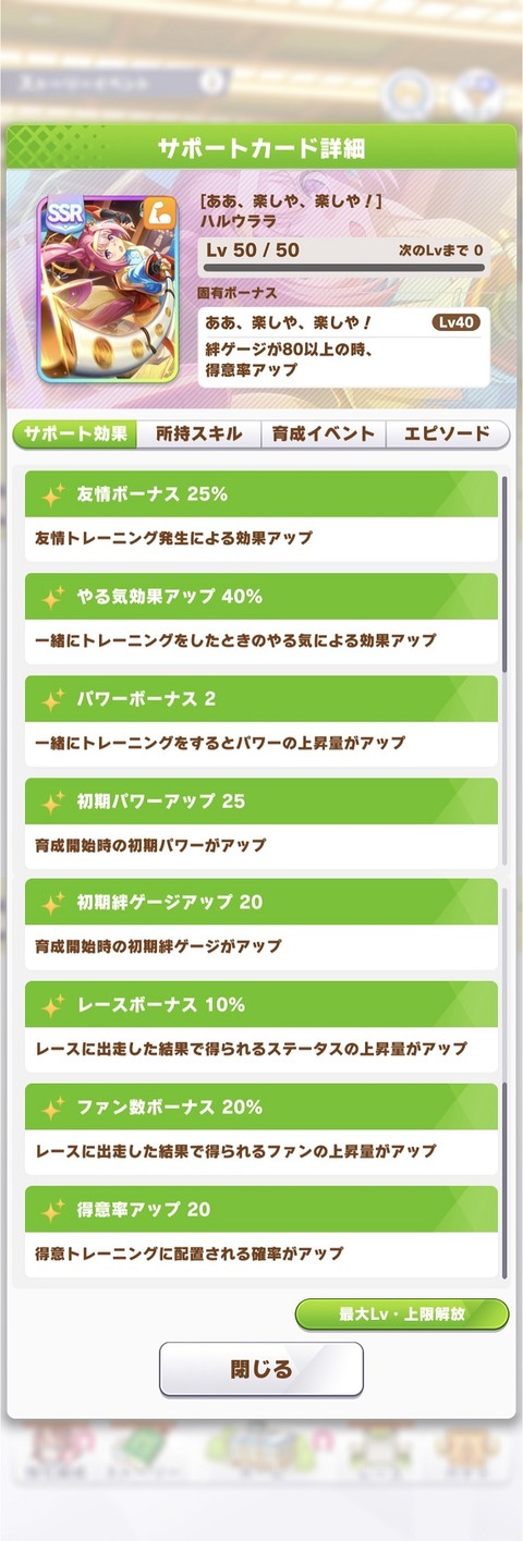 ウマ娘 サポート SSRハルウララ2 2