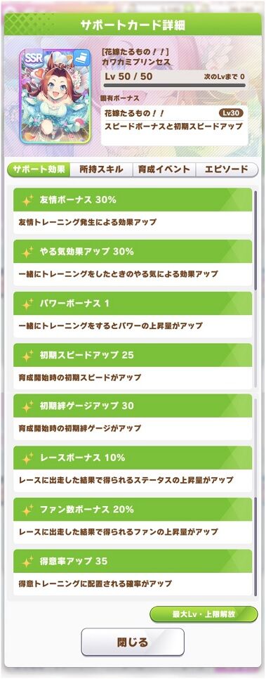ウマ娘 サポート SSRカワカミプリンセス 2