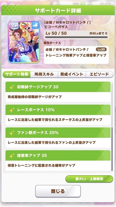 ウマ娘 サポート ビコーペガサス 3