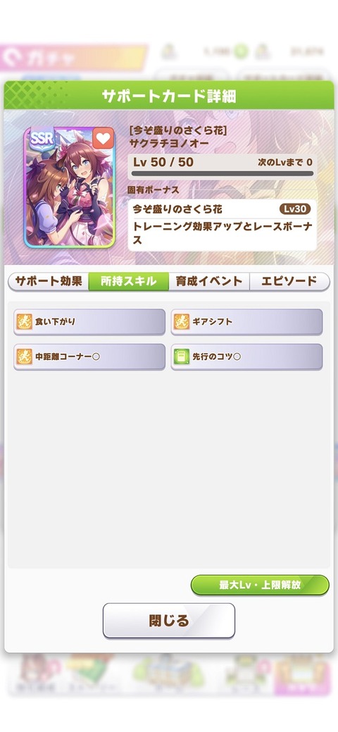 ウマ娘 サポート SSRサクラチヨノオー 3