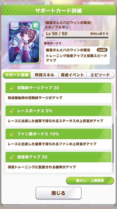ウマ娘 サポート ハロウィンミホノブルボン 3