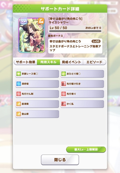ウマ娘 サポート 新ライスシャワー 3