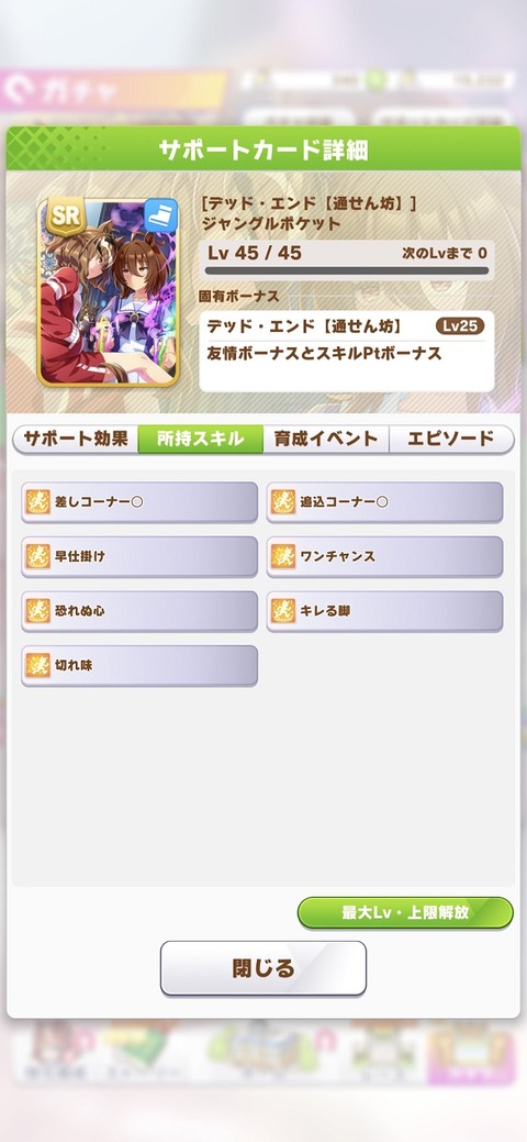ウマ娘 サポート SRジャングルポケット 3