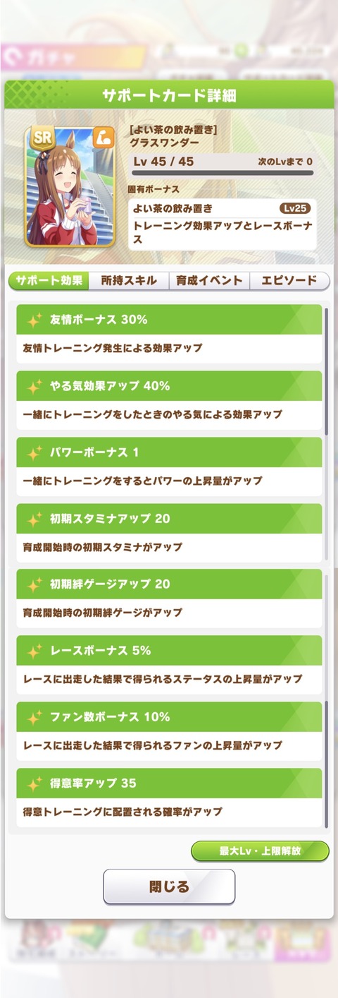 ウマ娘 サポート SRグラスワンダー 2