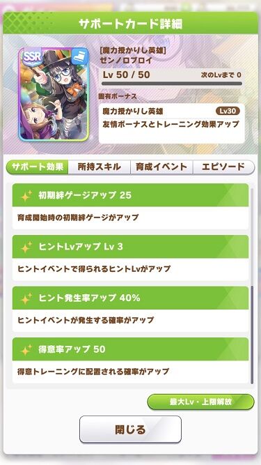 ウマ娘 サポート SSRハロウィンゼンノロブロイ 3