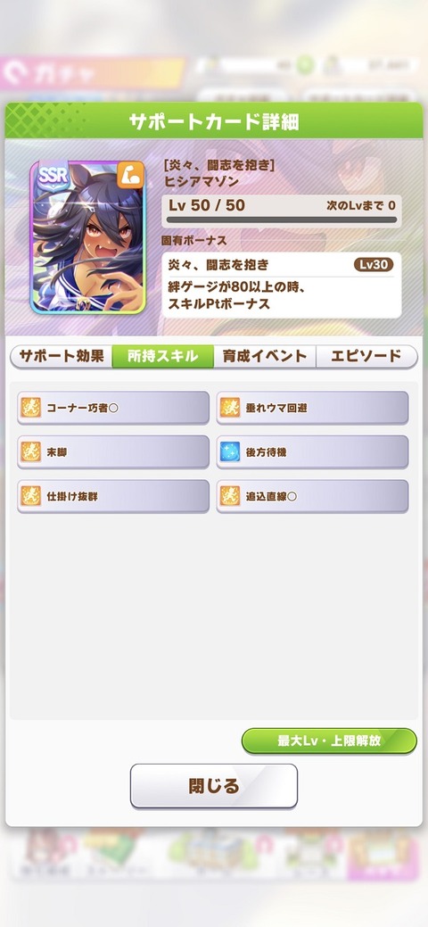 ウマ娘 サポート SSRヒシアマゾン 3