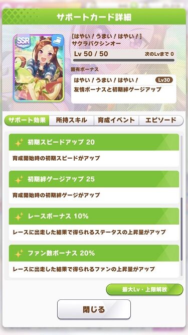 ウマ娘 サポート サクラバクシンオー 3