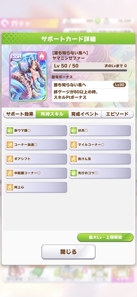 ウマ娘 サポート SSRヤマニンゼファー 3
