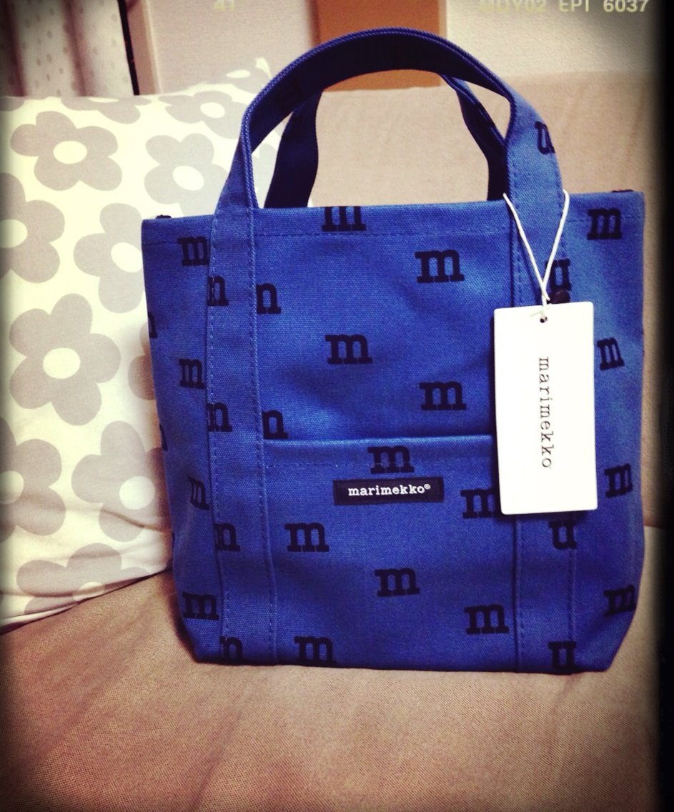 マリメッコ ロゴマニア 日本別注リミテッドブルー 33ing