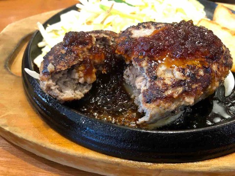 『にっくい亭 江南赤童子店』鉄板オリジナルハンバーグ豚汁ランチ