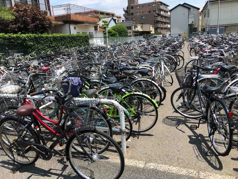 江南駅北の無料駐輪場第1