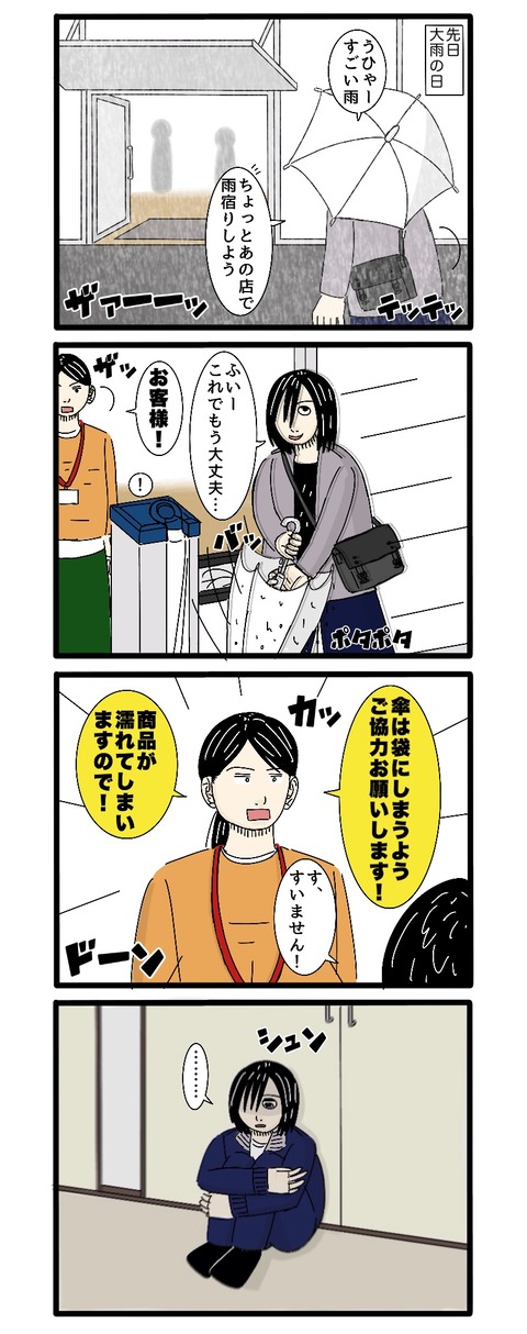 【傘】雨のときは絶対傘袋にしまおうと心に誓った日