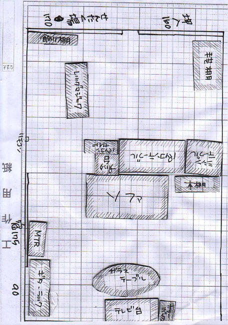 部屋の模様替え見取り図 ちーぷ ふらっと